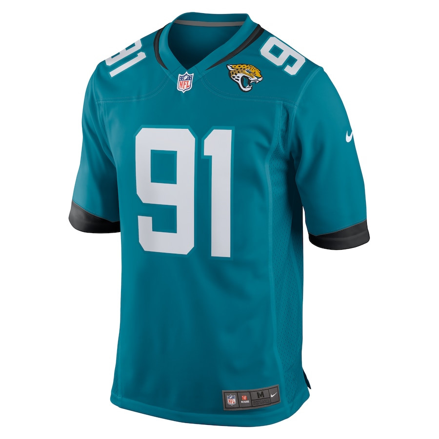 Arik Armstead 91 Jacksonville Jaguars Alternate Game Teal NFL Jersey Men's