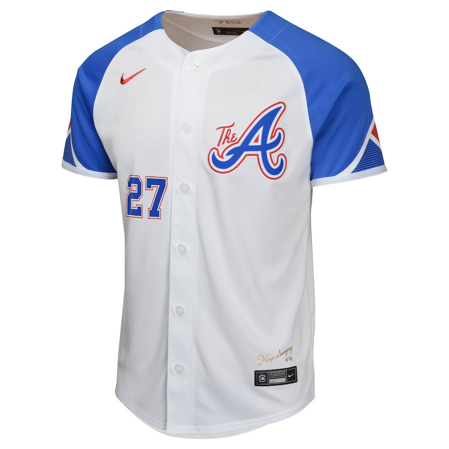 Austin Riley 27 Atlanta Braves City Connect Limited White MLB Jersey Youth