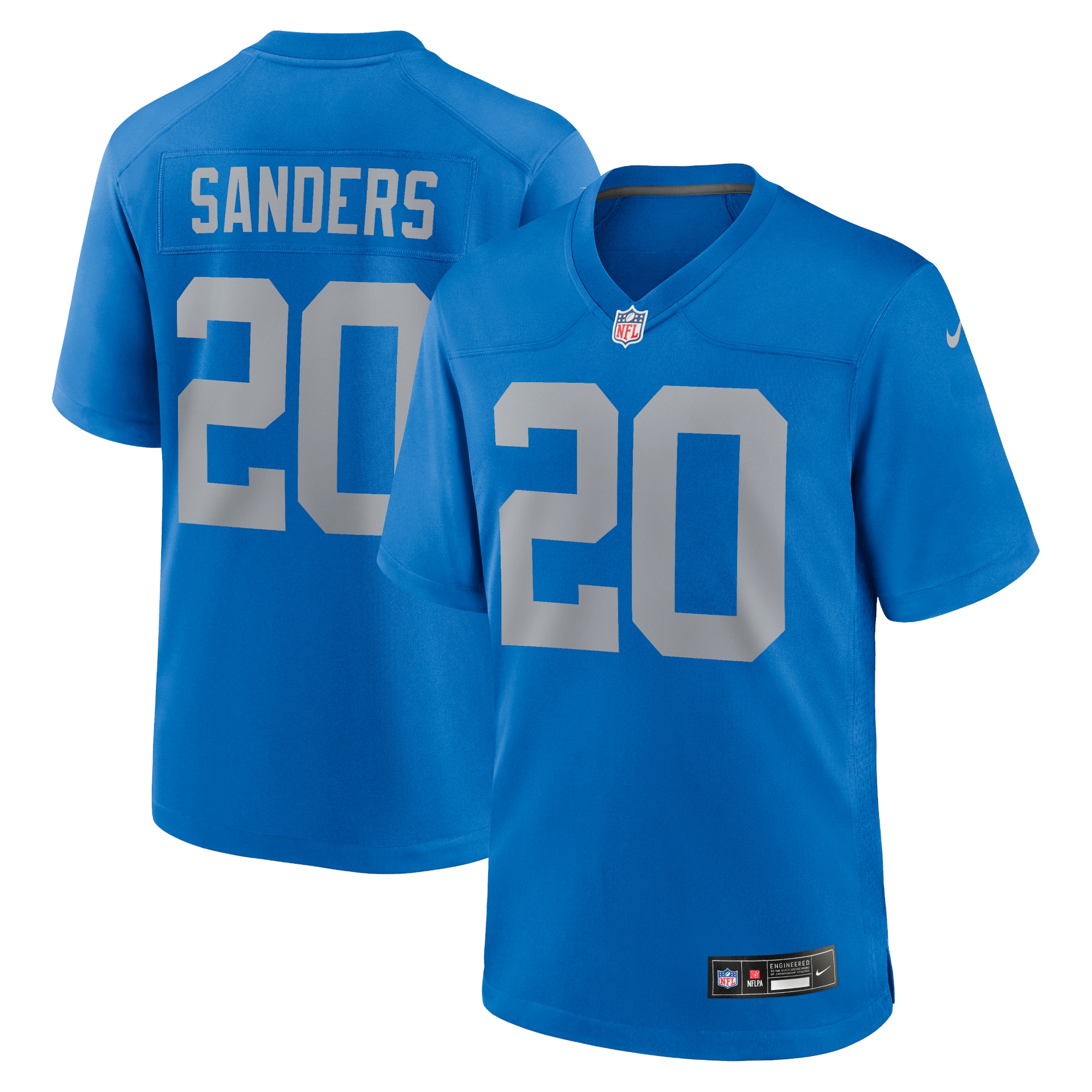 Detroit Lions Barry Sanders Blue Alternate Game NFL Jersey Men's
