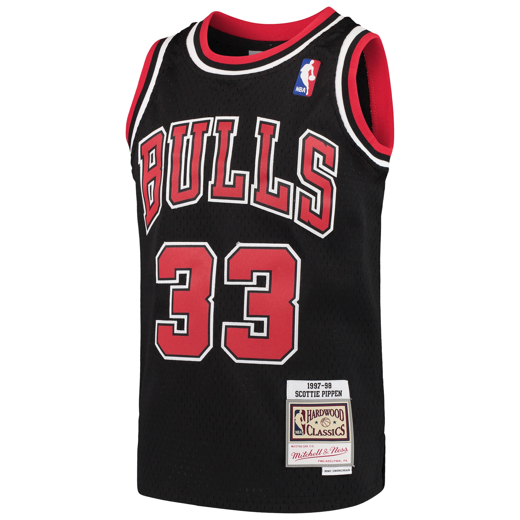 Mitchell Ness Scottie Pippen Black Chicago Bulls Hardwood Classics Swingman Throwback NBA Jersey Youth