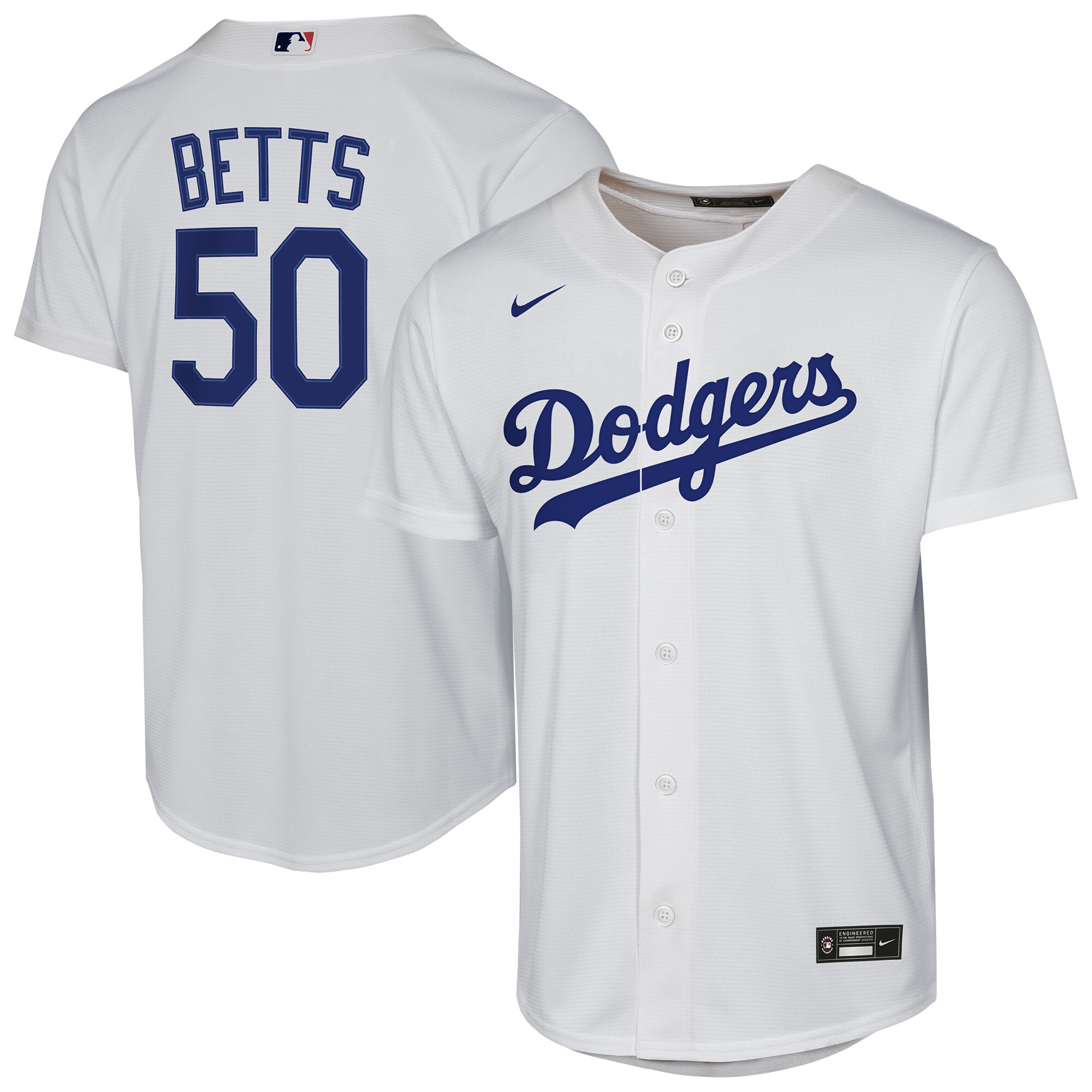 Los Angeles Dodgers Mookie Betts White Home Player MLB Jersey Youth