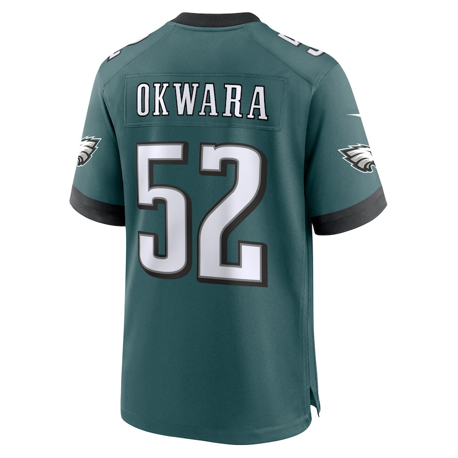 Julian Okwara 52 Philadelphia Eagles Game Midnight Green NFL Jersey Men's