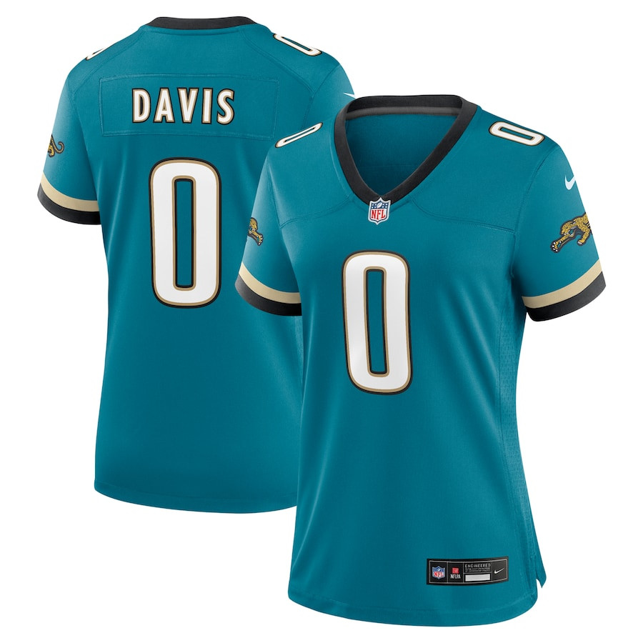 Gabe Davis 0 Jacksonville Jaguars Prowler Throwback Game Teal NFL Jersey Women's