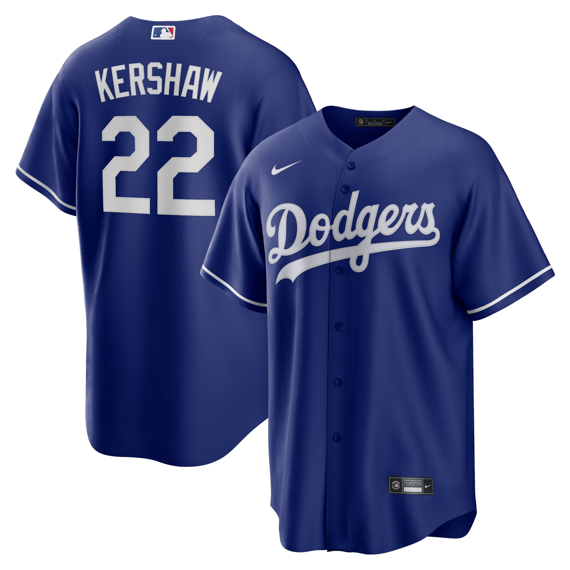 Los Angeles Dodgers Clayton Kershaw Royal Alternate Player Name MLB Jersey Men's