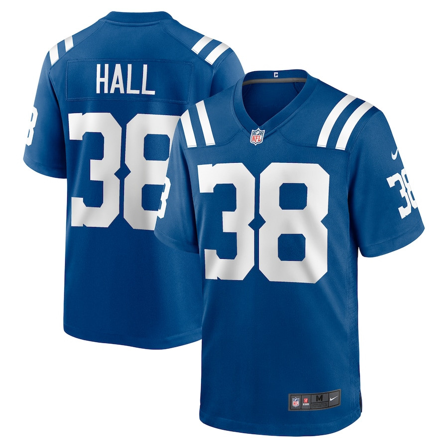Darren Hall 38 Indianapolis Colts Game Royal NFL Jersey Men's