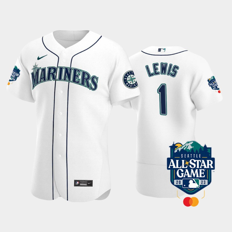 2023 All Star Game Seattle Mariners 1 Kyle Lewis White MLB Jersey Men's