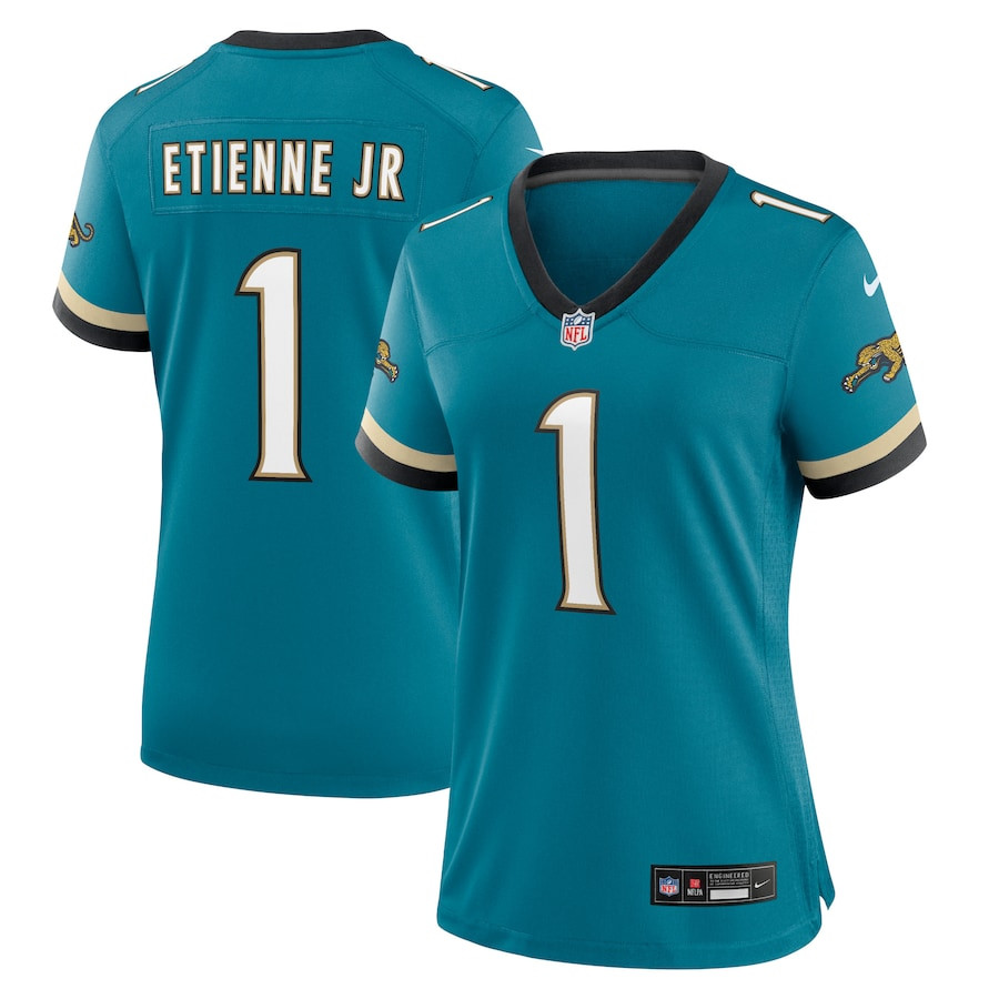 Travis Etienne Jr 1 Jacksonville Jaguars Prowler Throwback Game Teal NFL Jersey Women's