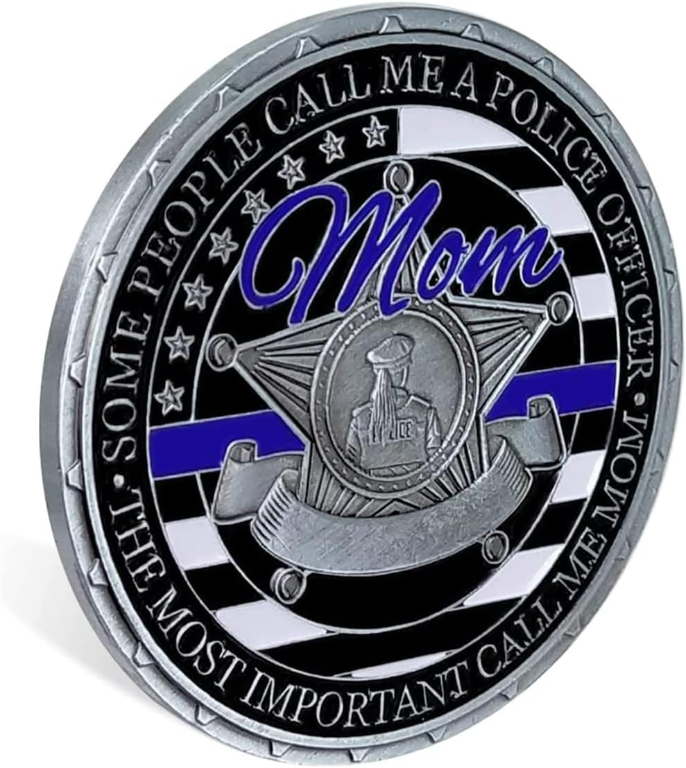 US Police Challenge Coin Thin Blue Line Commemorative Coin (Mom)