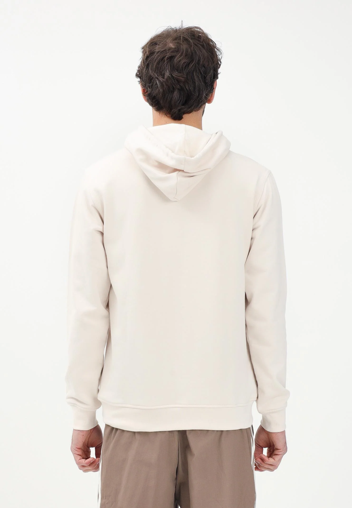 ADIDAS ORIGINALS Men's Essentials Trefoil French Terry Hoodie in Cream