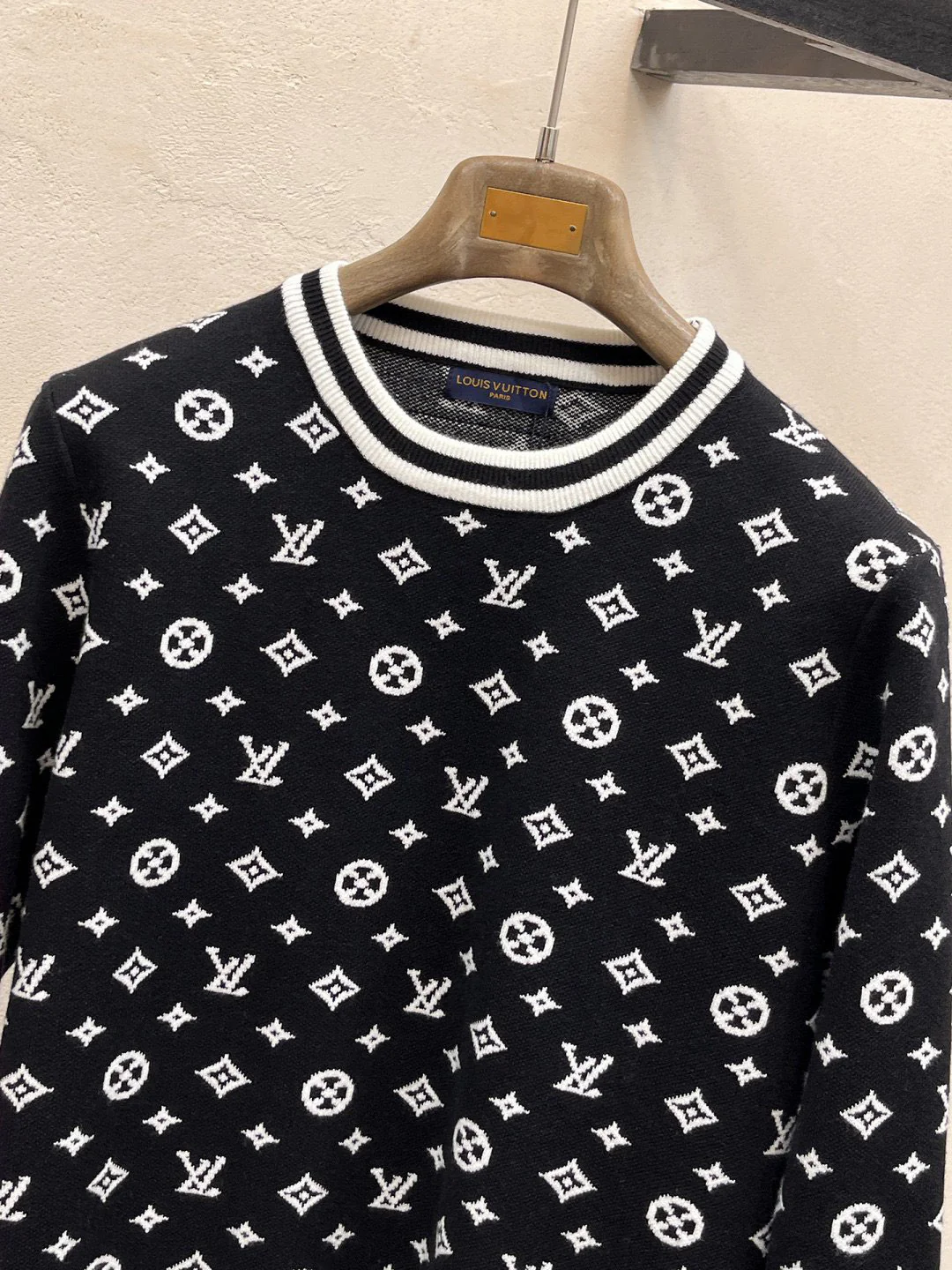 Black Monogram Knit Sweater