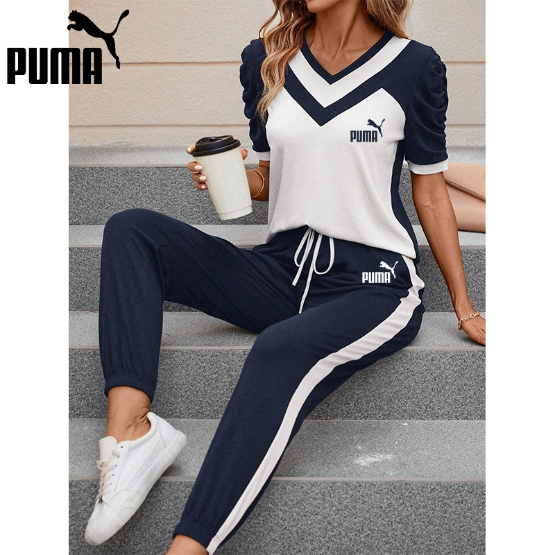 2025 nowy damski garnitur z krótkim rękawem i długimi spodniami