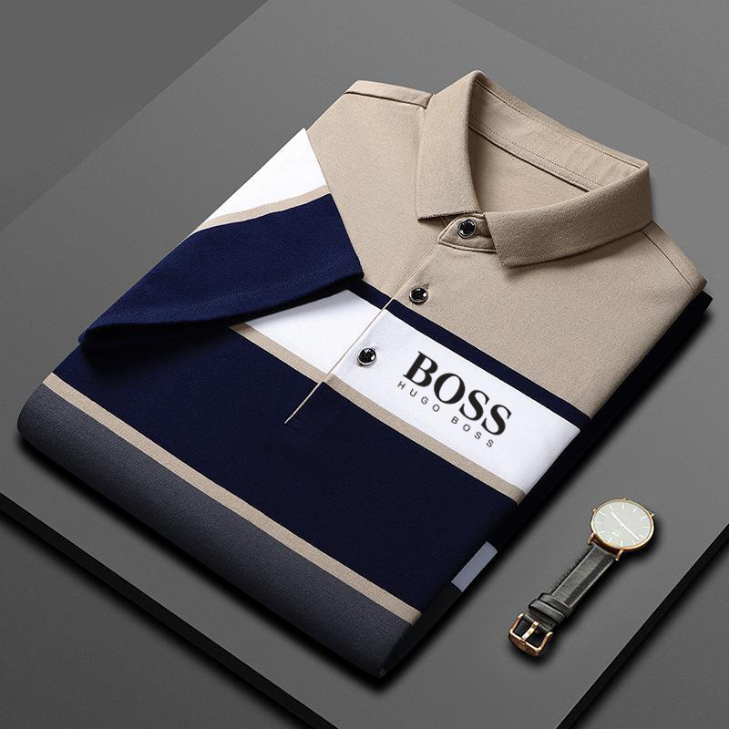 Men's high-end striped stretch shirt