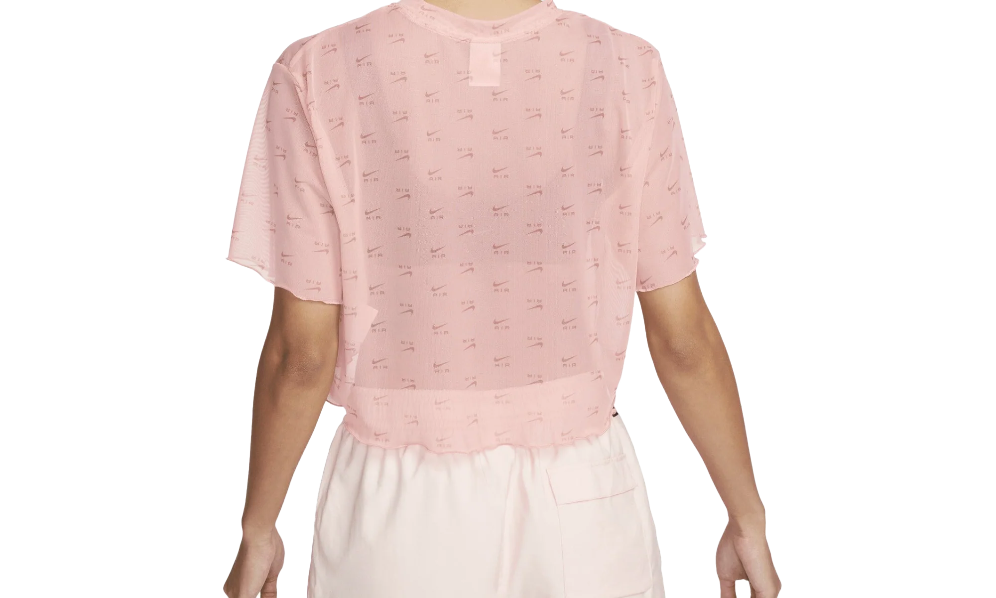 Women's Printed Mesh Short-sleeve Crop Top 