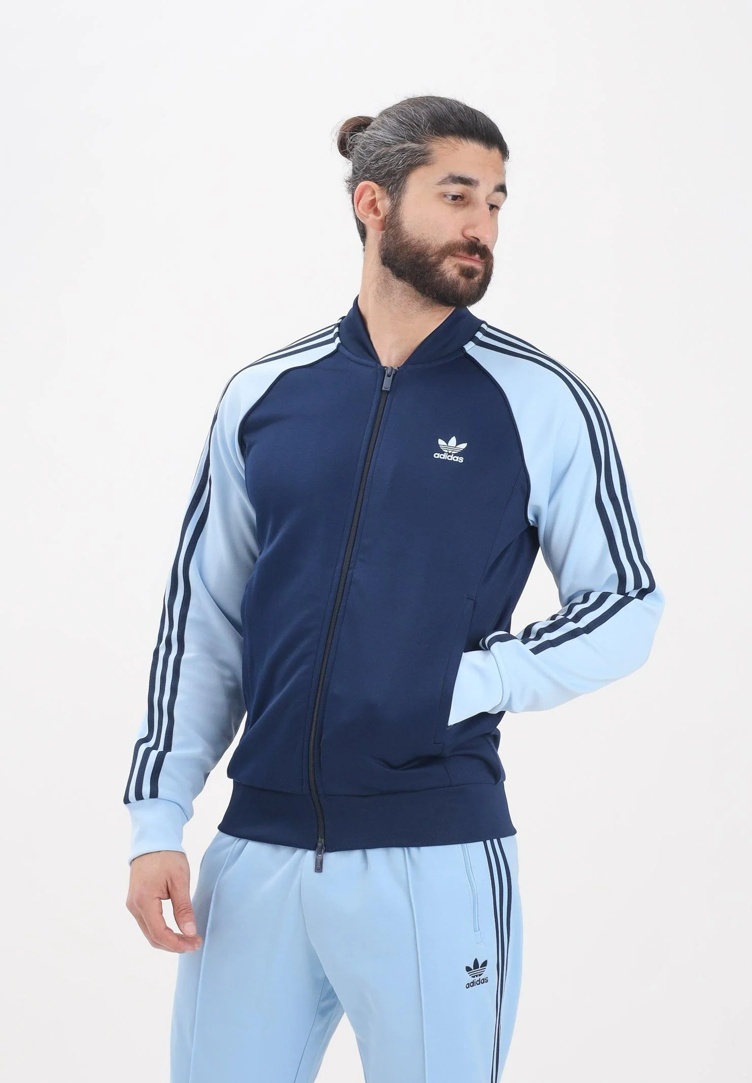 ADIDAS ORIGINALS ADICOLOR CLASSICS SUPERSTAR TRACK Men's Zip Up Sweatshirt Blue