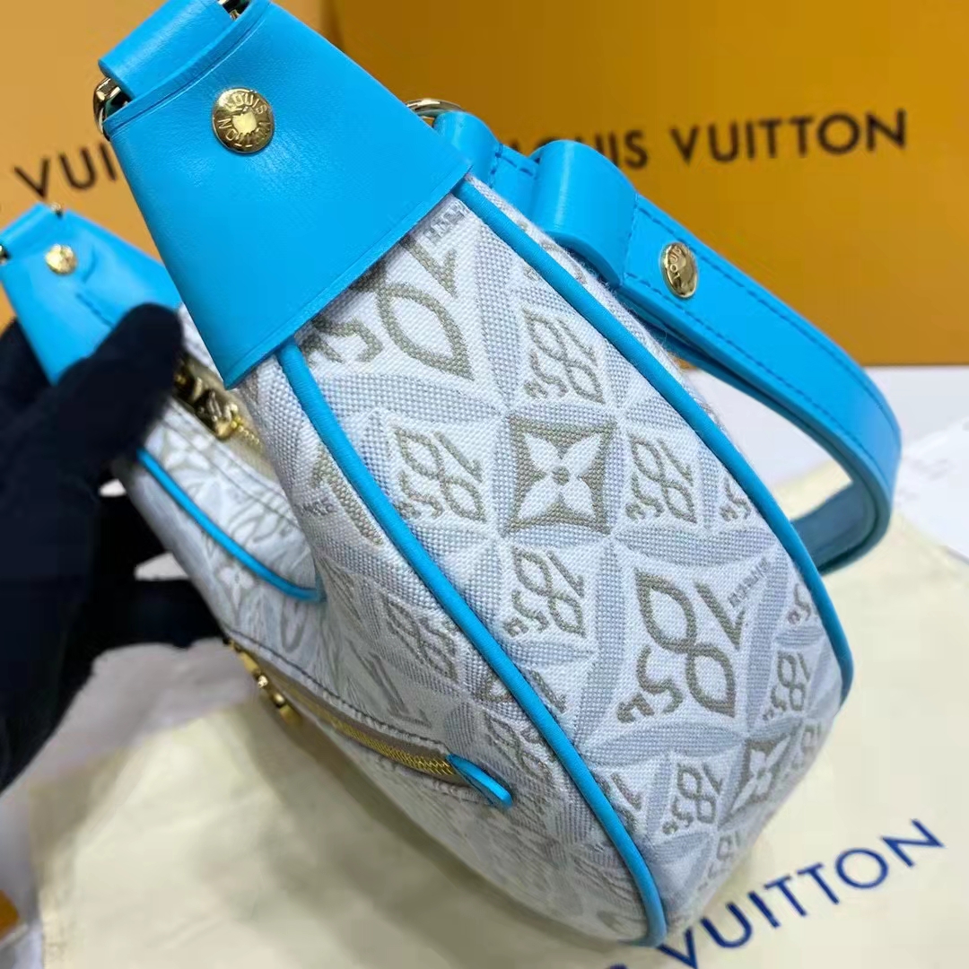 Louis Vuitton LV Women Loop Ecru Blue Since 1854 Jacquard Textile Cowhide Leather