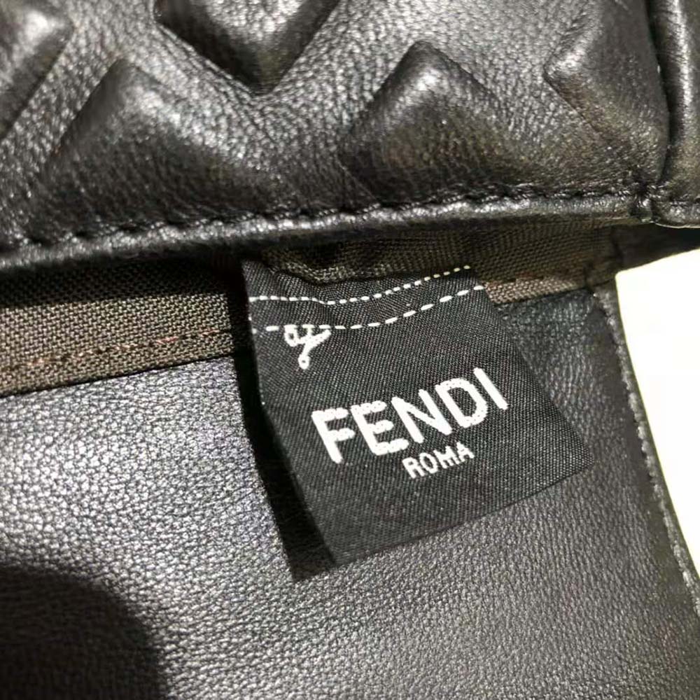 Fendi Women Iconic Mini Baguette Black Leather Bag