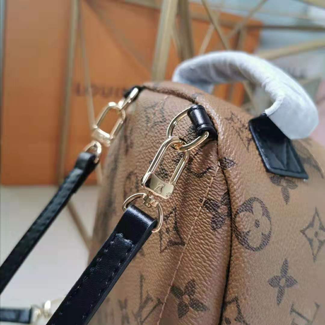 Louis Vuitton LV Women Palm Springs Mini in Monogram Reverse Coated Canvas-Brown