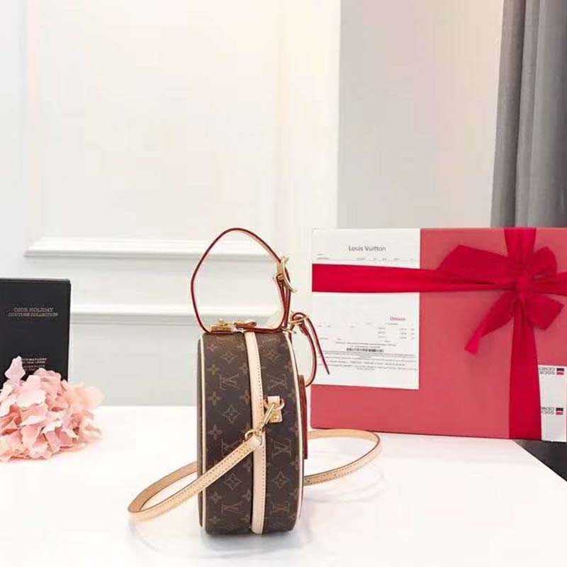 Louis Vuitton LV Women Petite Boite Chapeau in Coated Monogram Canvas-Brown