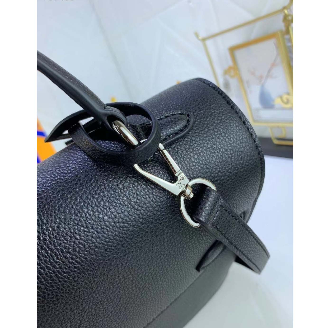 Louis Vuitton LV Women Lockme Ever MM Handbag Black Soft Grained Calfskin
