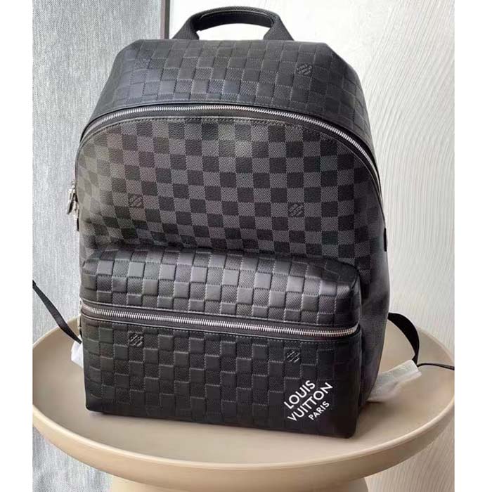 Louis Vuitton LV Unisex Discovery Backpack PM Black Graphite Damier Infini Cowhide Leather