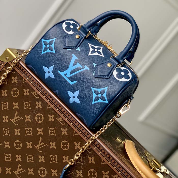 Louis Vuitton LV Women Seedy Bandoulière 20 Dégradé Blue Embossed Supple Cowhide Leather