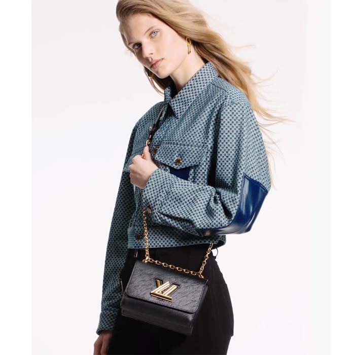 Louis Vuitton LV Women Twist PM Chain Bag Black Epi Grained Cowhide Leather
