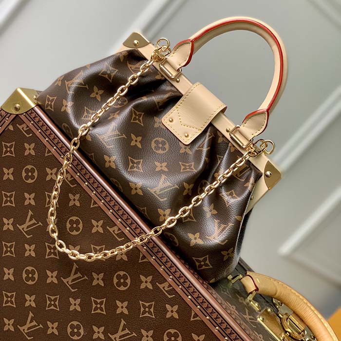 Louis Vuitton LV Women Monogram Clutch Monogram Coated Canvas Calfskin Leather