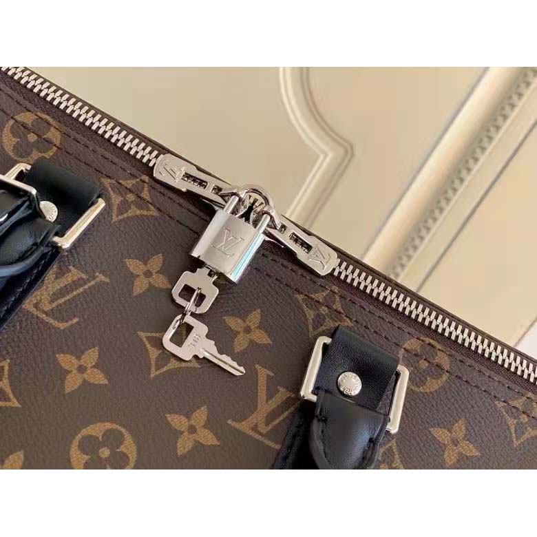 Louis Vuitton LV Unisex Keepall Bandoulière 45 Brown Coated Canvas Cowhide Leather