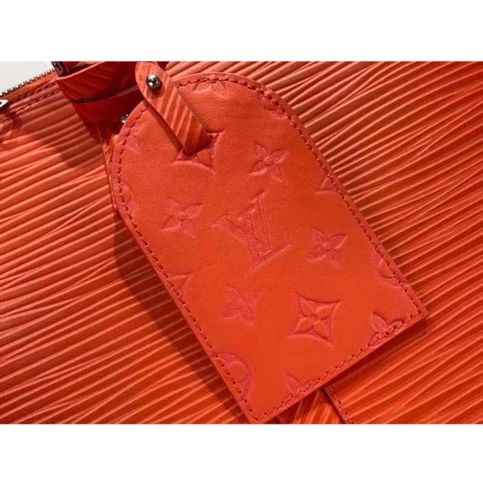 Louis Vuitton LV Unisex Alma Travel GM Vermillon Red Epi XL Grained Leather Handle Clip