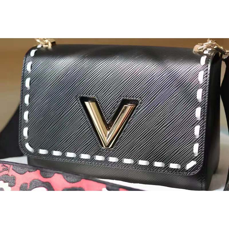 Louis Vuitton LV Women Twist PM Handbag Black Epi Grained Calfskin Leather