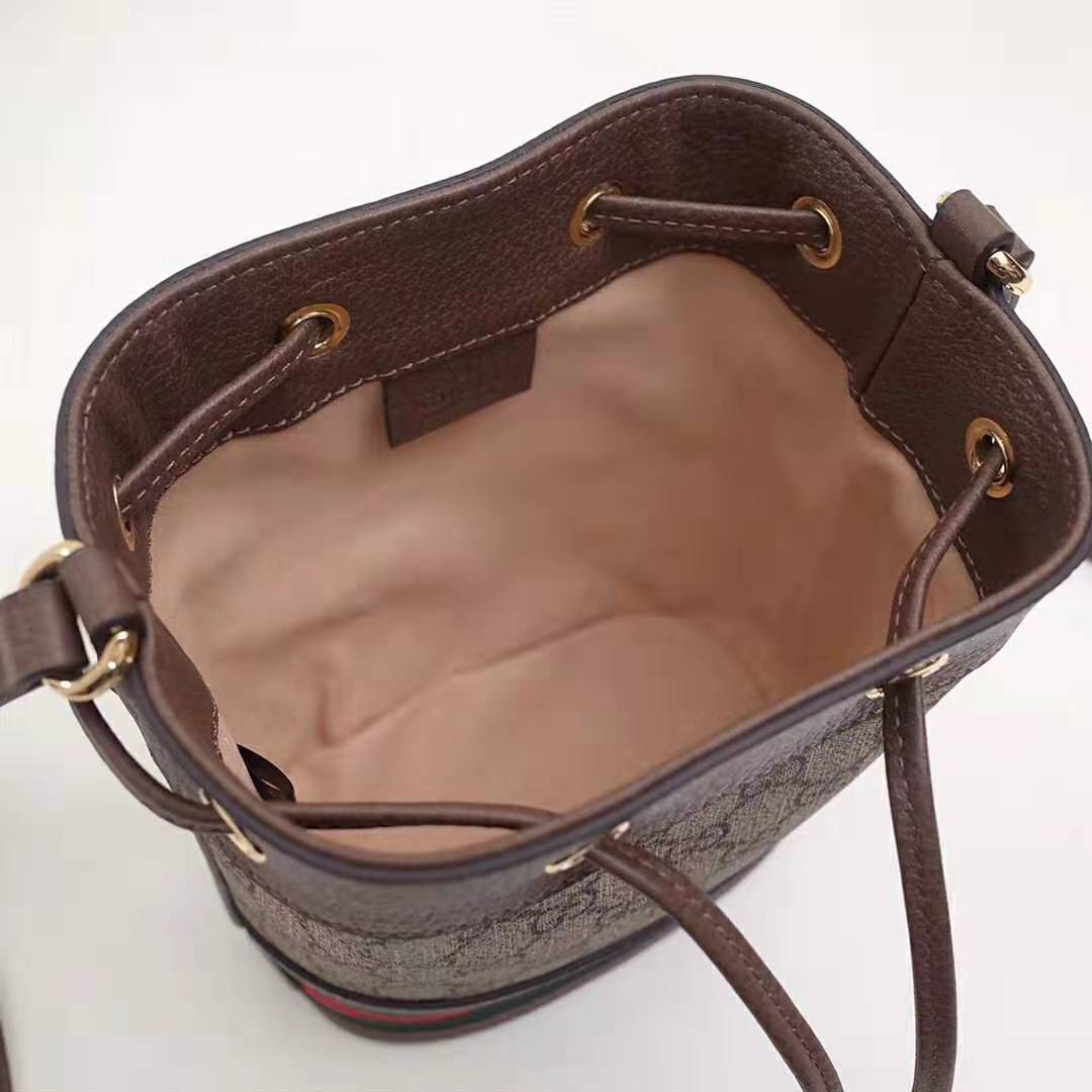 Gucci GG Women Ophidia Mini GG Bucket Bag-Brown