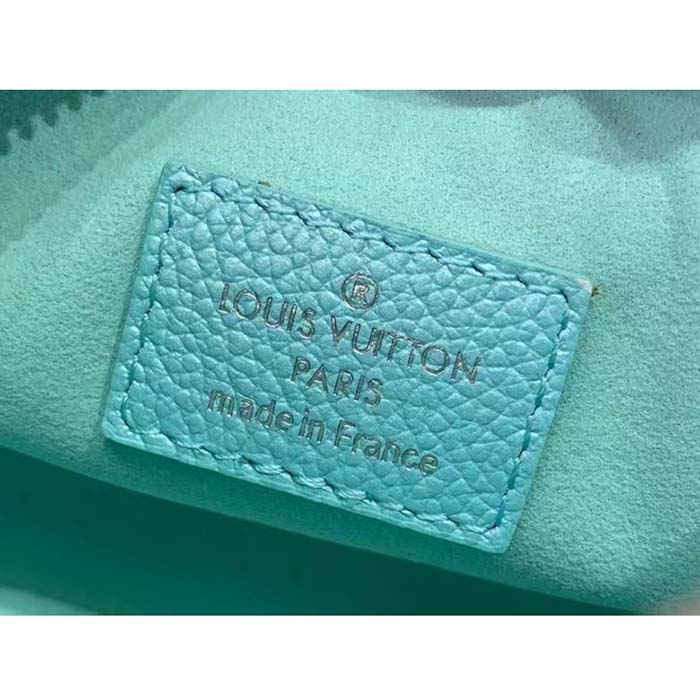 Louis Vuitton LV Women Nano Speedy Blue Monogram Empreinte Embossed Supple Grained Cowhide