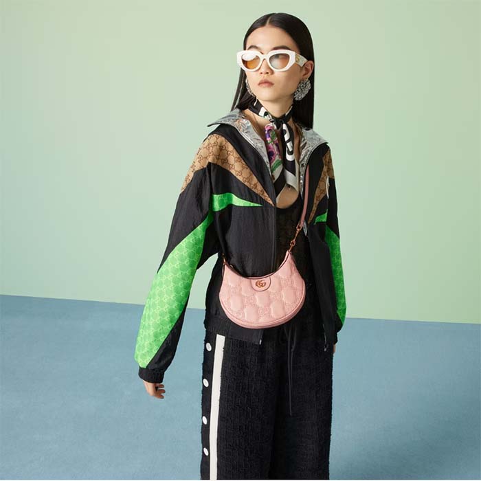 Gucci Women GG Matelassé Mini Bag Light Pink GG Matelassé Leather Double G