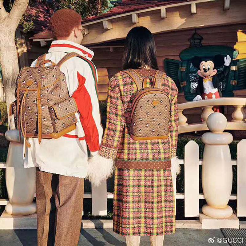 Gucci GG Unisex Disney x Gucci Medium Backpack Beige/Ebony