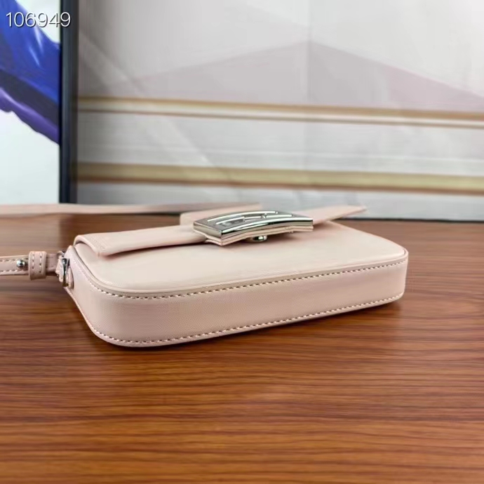 Fendi Women FF Baguette Phone Pouch Pink Silk Pouch