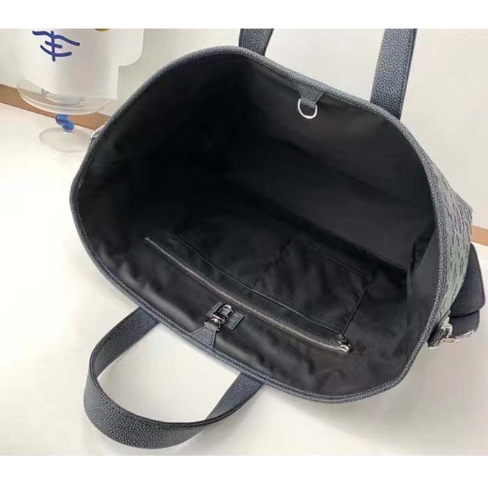 Louis Vuitton LV Unisex Tote Journey Carryall Bag Black Charcoal Cowhide Leather