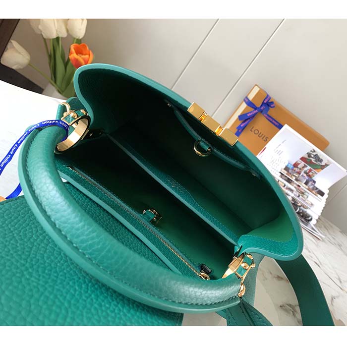 Louis Vuitton LV Women Capucines BB Handbag Emeraude Green Taurillon Leather