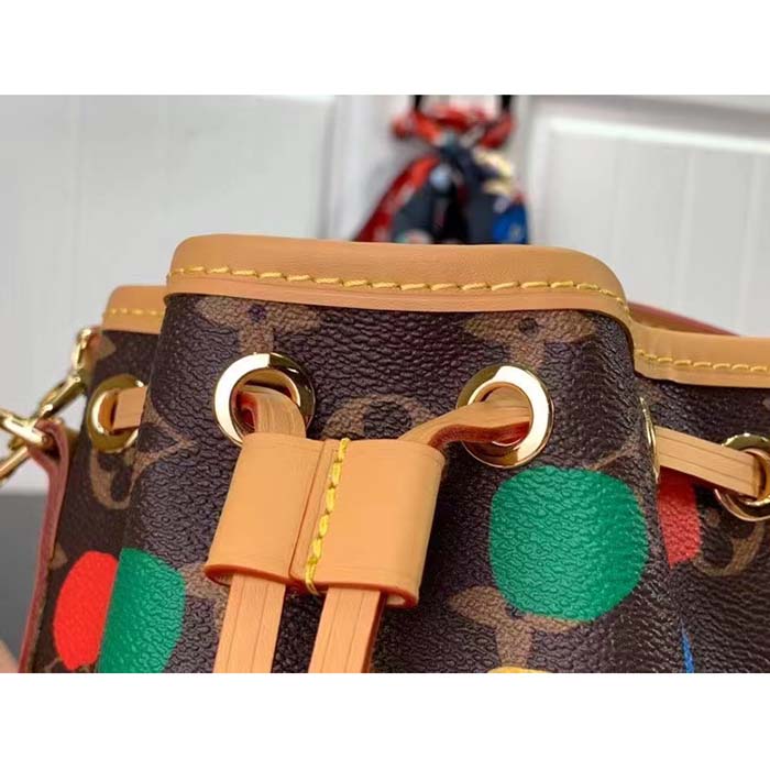 Louis Vuitton LV Women Nano Noé Monogram Coated Canvas 3D Painted Dots Print