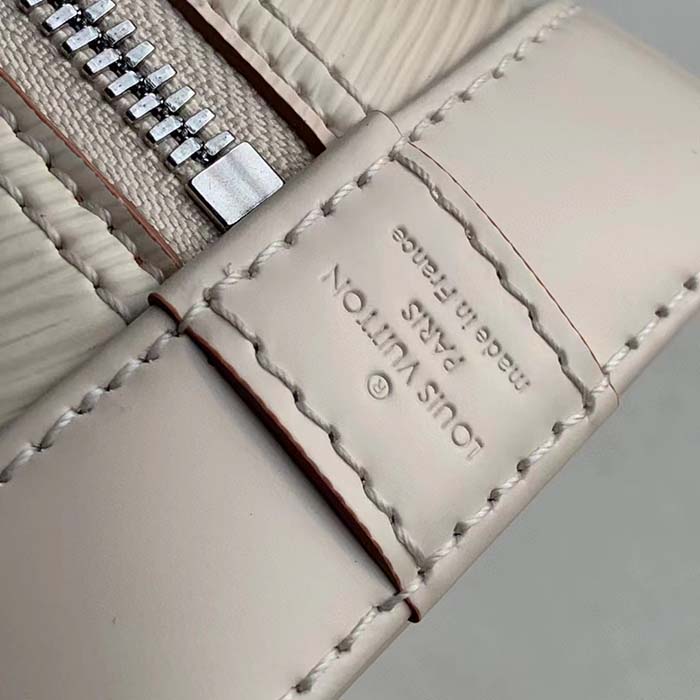 Louis Vuitton LV Women Alma BB Handbag Quartz White Epi Grained Cowhide Leather