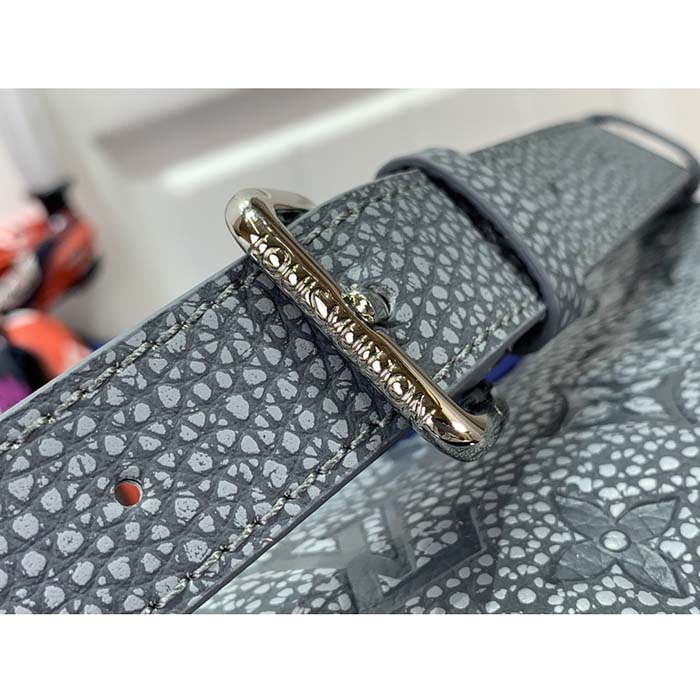 Louis Vuitton LV Unisex Keepall 50 Granite Taurillon Monogram Embossed Cowhide Leather