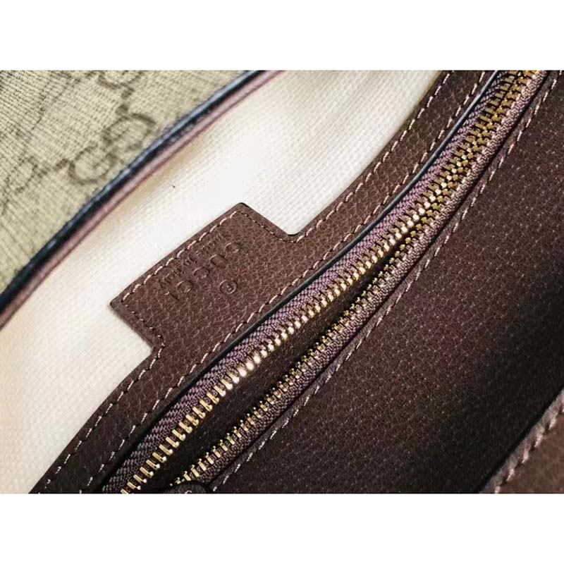 Gucci Women GG Blondie Shoulder Bag Beige Ebony GG Supreme Canvas