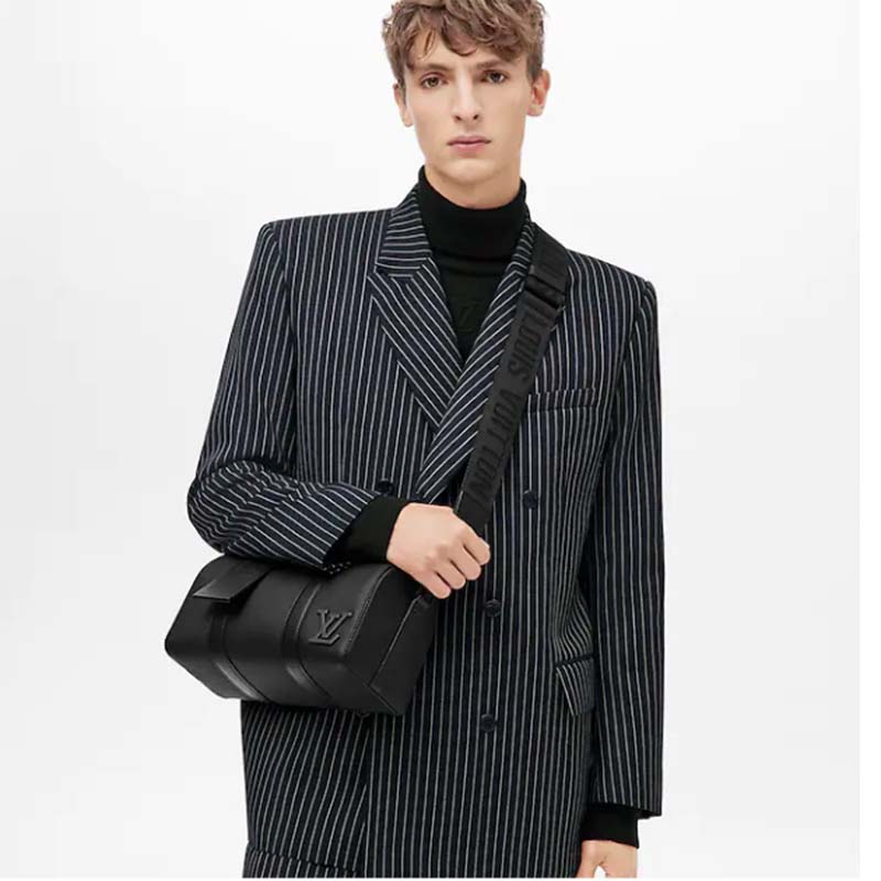 Louis Vuitton LV Unisex City Keepall Bag Black Aerogram Grained Calf Cowhide