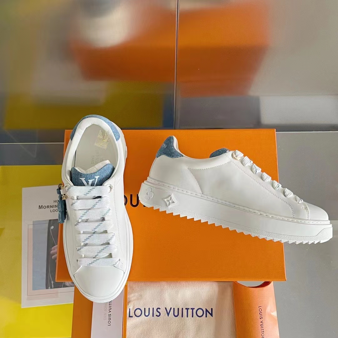 Louis Vuitton Women LV Time Out Sneaker Blue Mix Materials Monogram Flower