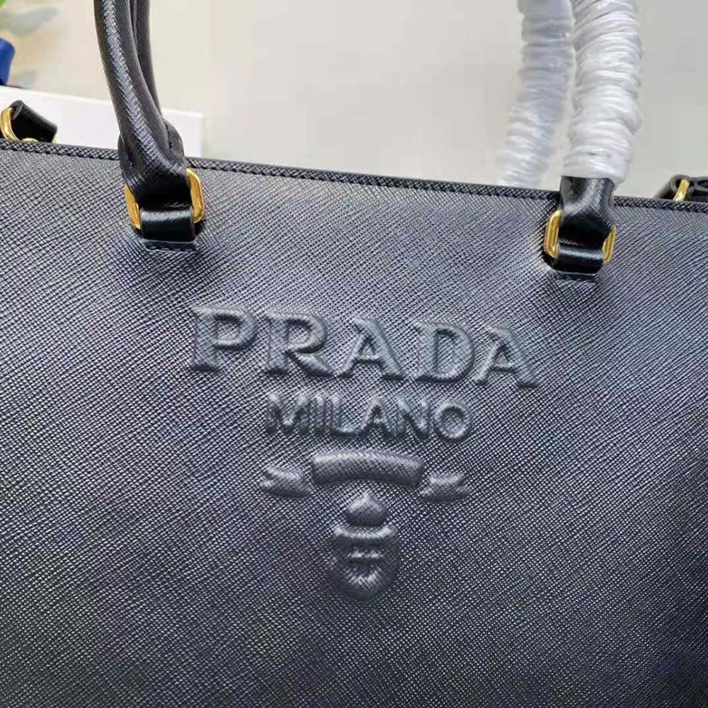 Prada Women Large Saffiano Leather Handbag-Black
