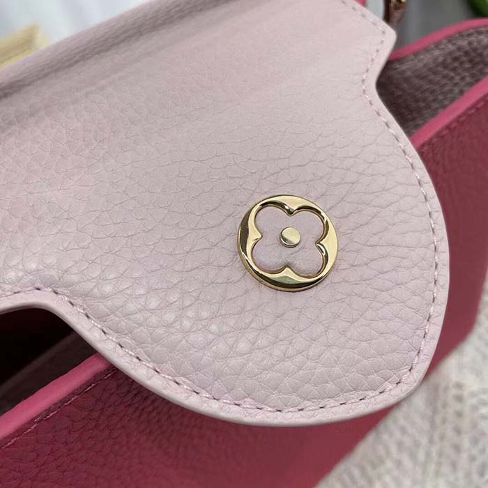 Louis Vuitton LV Women Capucines BB Handbag Magenta Jasmine Pink Taurillon Cowhide Leather