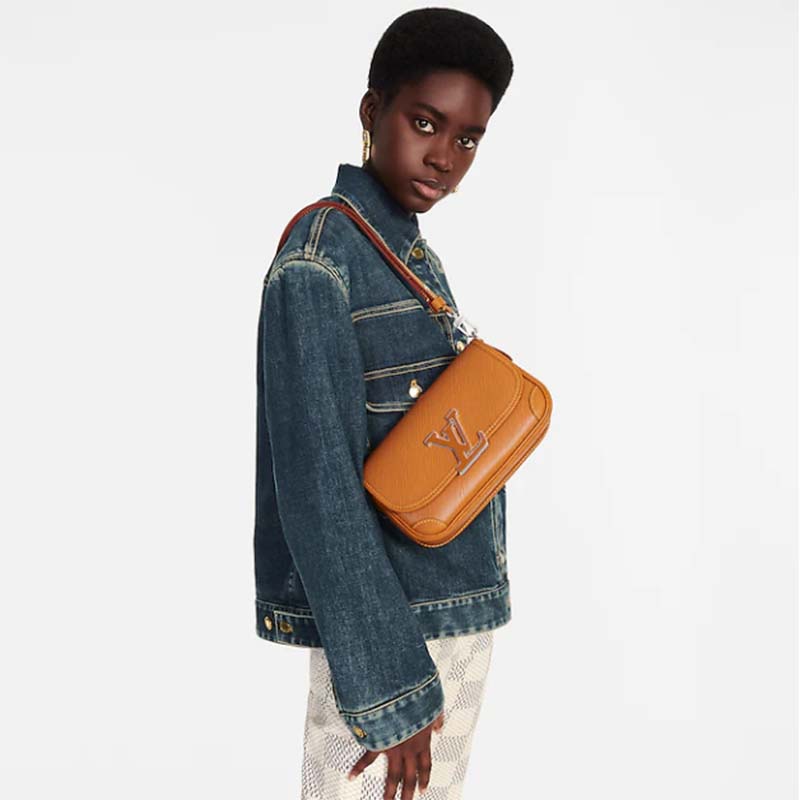 Louis Vuitton LV Women Buci Crossbody Brown Epi Grained Smooth Cowhide Leather