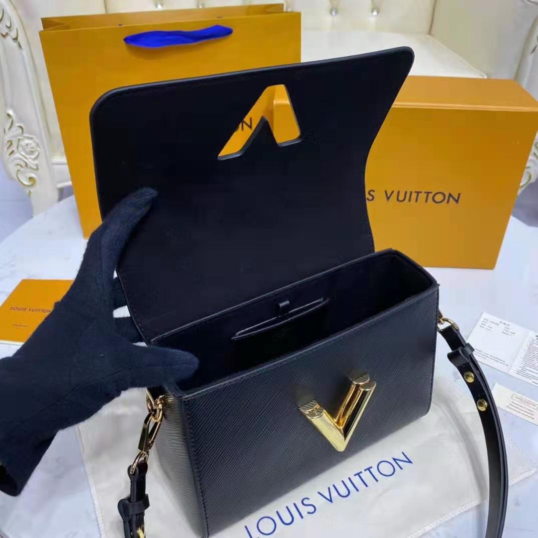 Louis Vuitton LV Women Twist MM Handbag Gold Cipango Epi Grained Leather