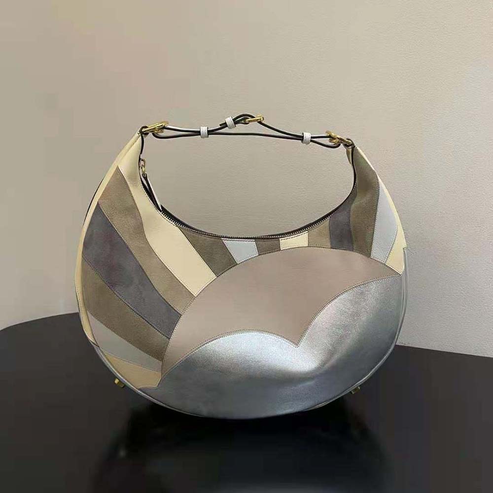 Fendi Women Fendigraphy Medium Leather Bag with Multicolor Inlay