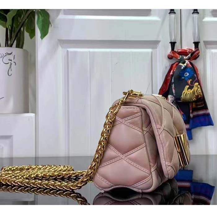 Louis Vuitton LV Women Pico GO-14 Pink Lamb Leather Lambskin Cowhide Leather