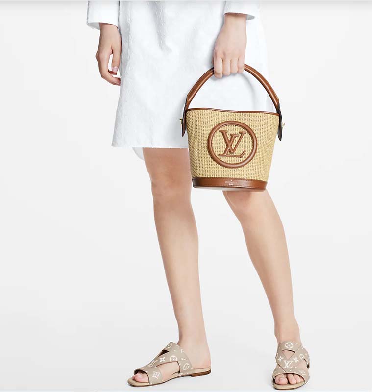 Louis Vuitton LV Women Croisiere Flat Mule Beige Monogram Embossed Grained Calf Leather